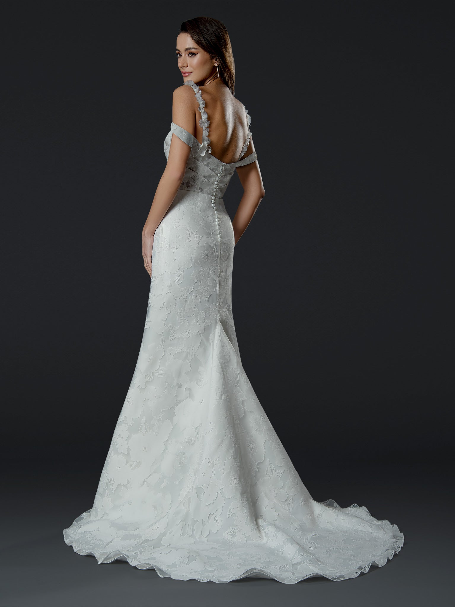 Wedding Dresses Fitted Long Wedding Dress Off White