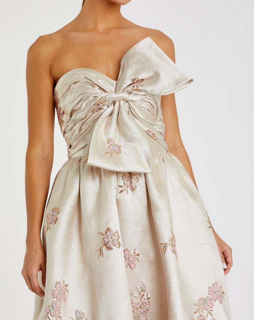 Formal Dresses A Line Long Floral Evening Prom Dress Champagne Multi