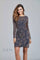 Cocktail Dresses Short Cocktail Glitter Long Sleeve Dress Navy Rose Silver