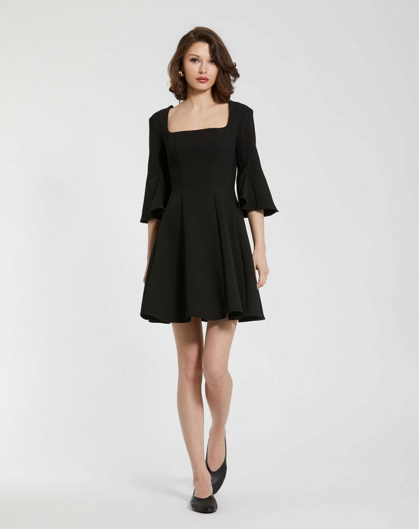 Short Mini Dress Square Neck Cocktail Mac Duggal 21011