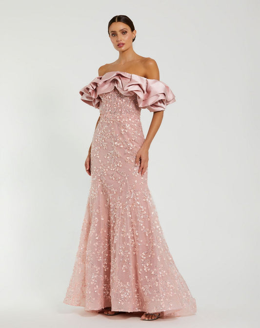 Prom Prom Long Formal Beaded Applique Mermaid  Dress Dresses