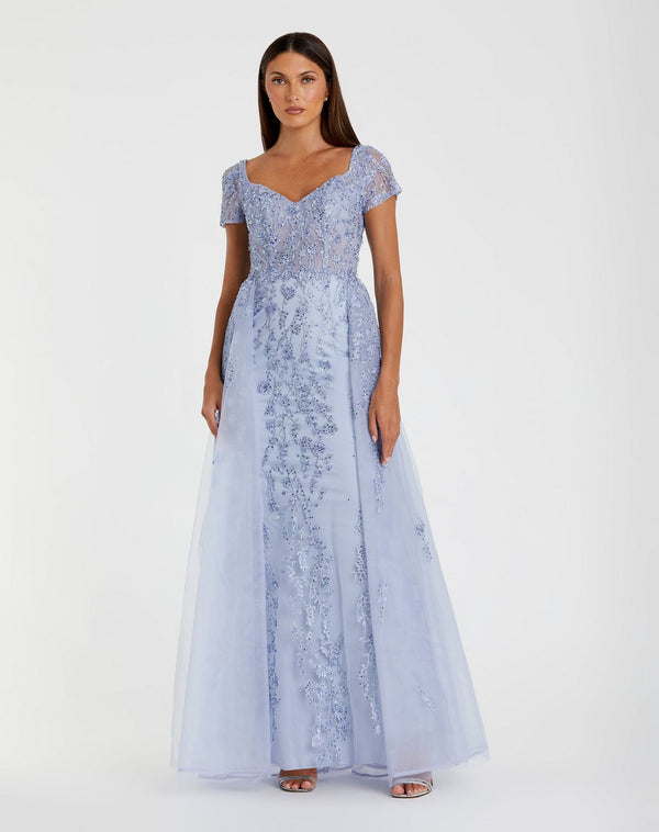 Evening Beaded Floral Dress Long Gown Mac Duggal 21035