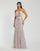 Prom Dresses Mermaid Long Formal Beaded Applique Prom Dress Mocha