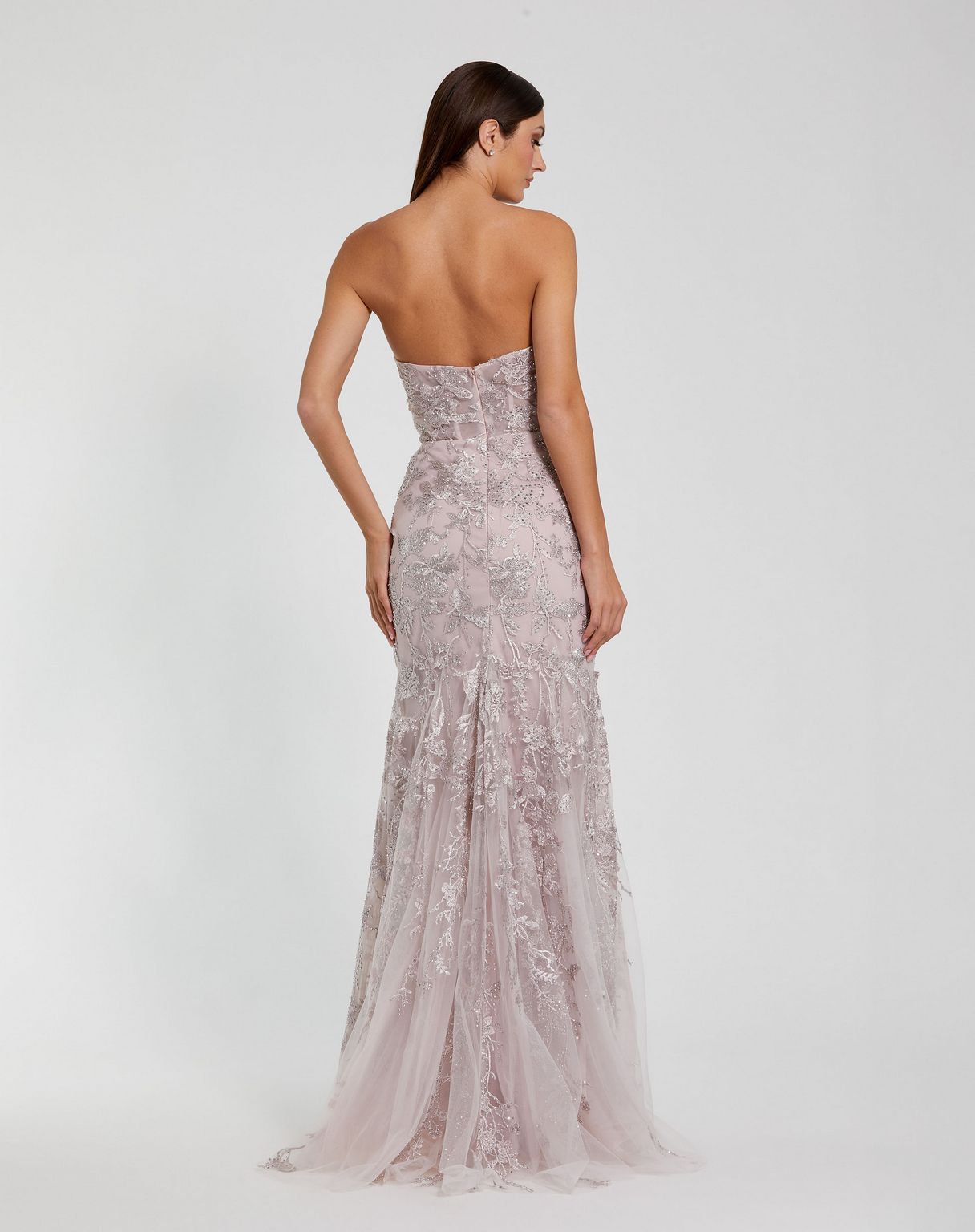 Prom Dresses Mermaid Long Formal Beaded Applique Prom Dress Mocha