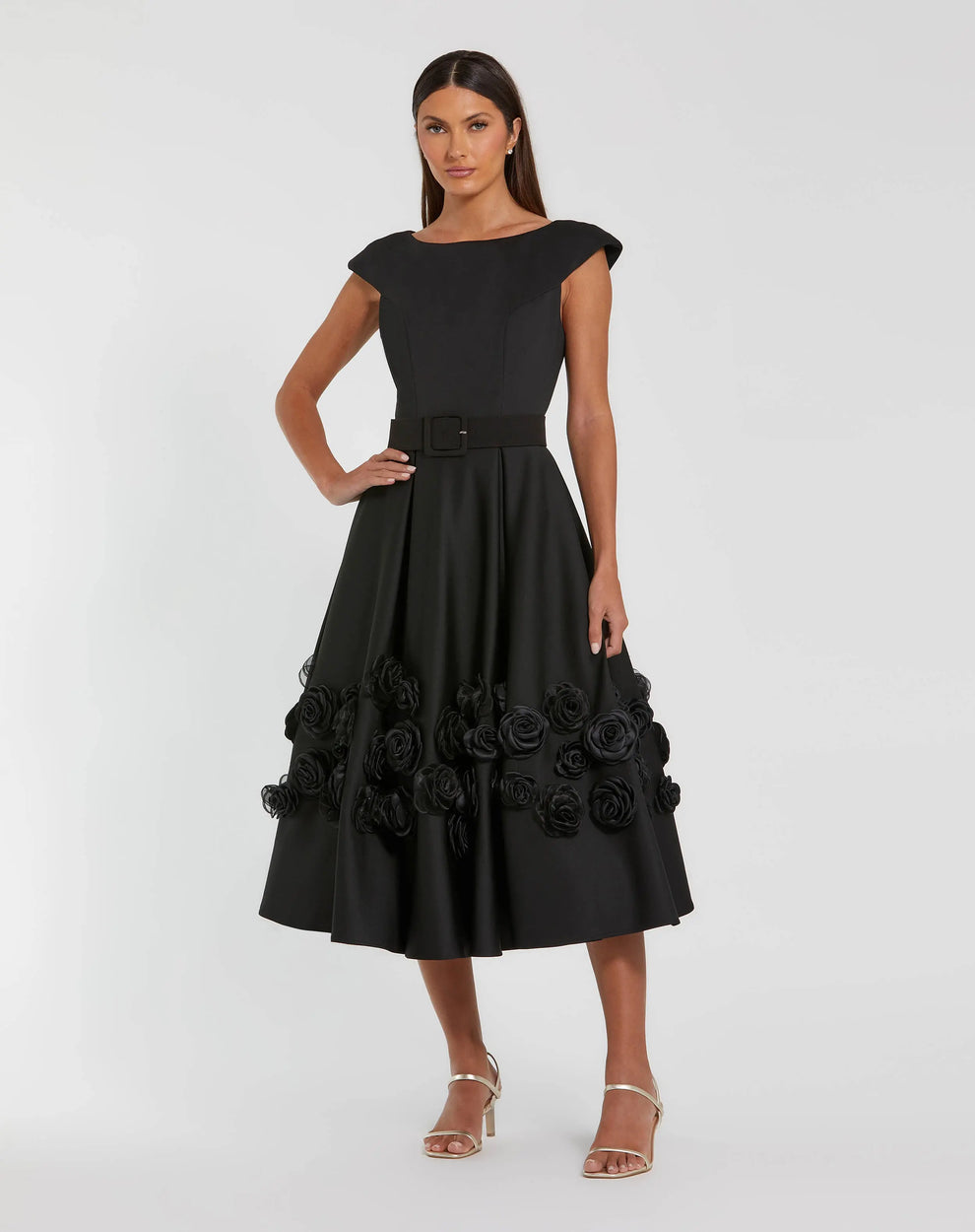 Cocktail Dresses 3D Floral Short A Line Cocktail Dress Black