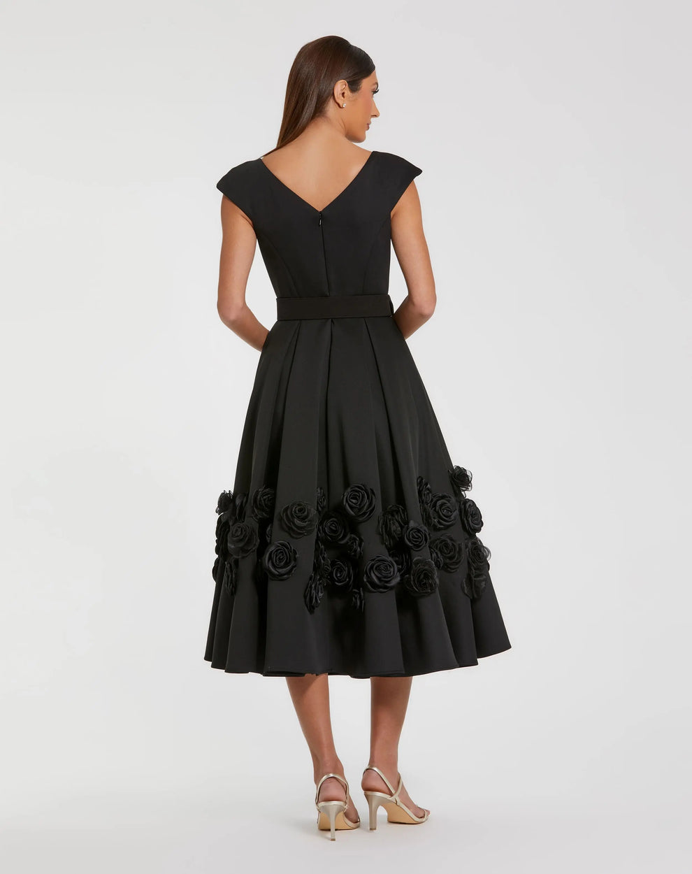 Cocktail Dresses 3D Floral Short A Line Cocktail Dress Black