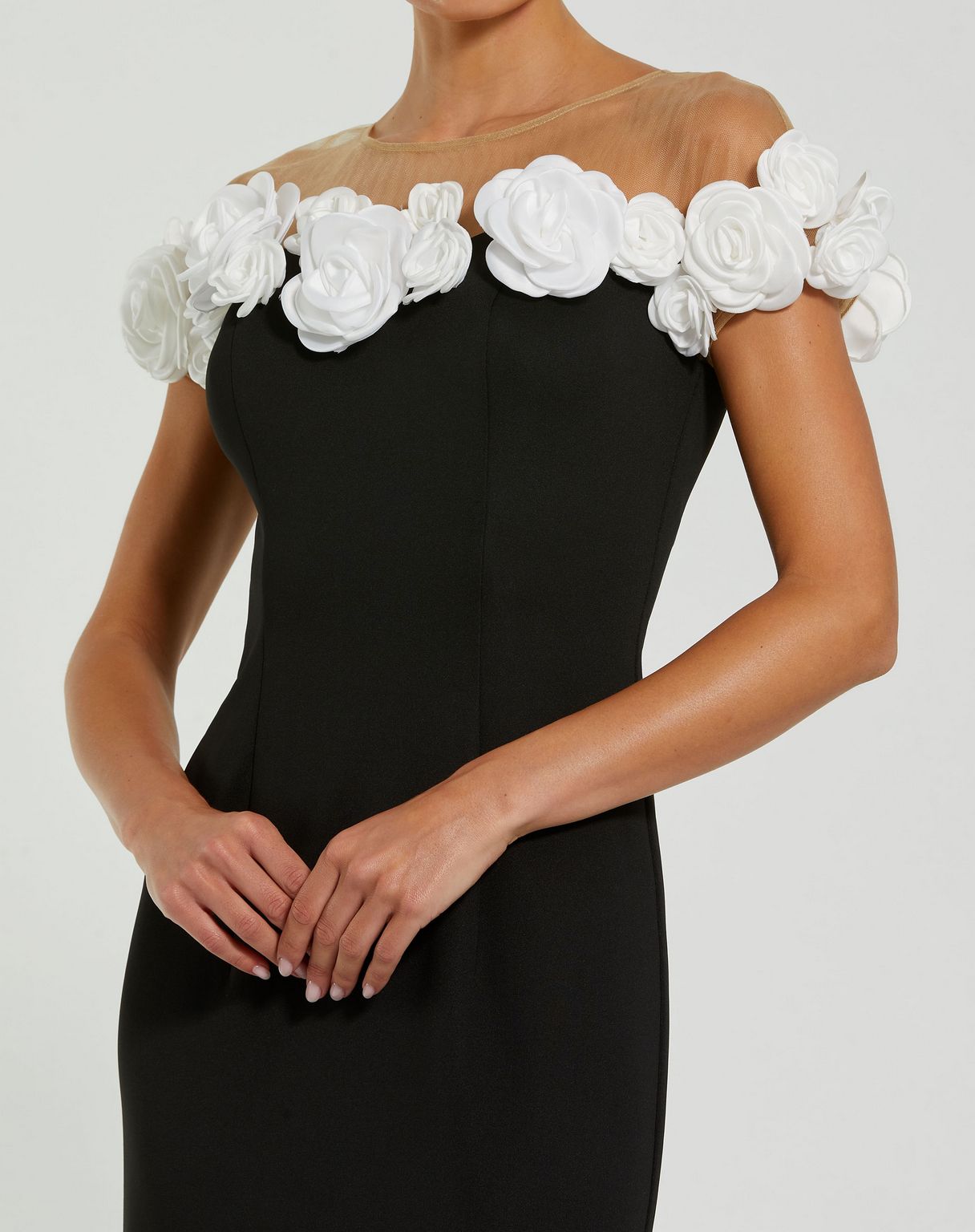 Formal Dresses Long Fitted Formal Evening Dress Black Cream
