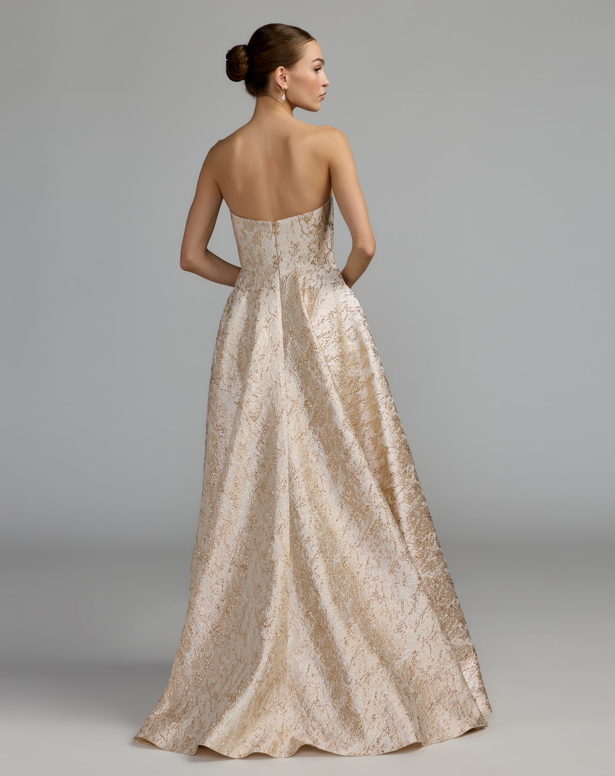 Strapless Straight Neck Floor-Length Satin Occasion Ball Gown Mac Duggal 21052