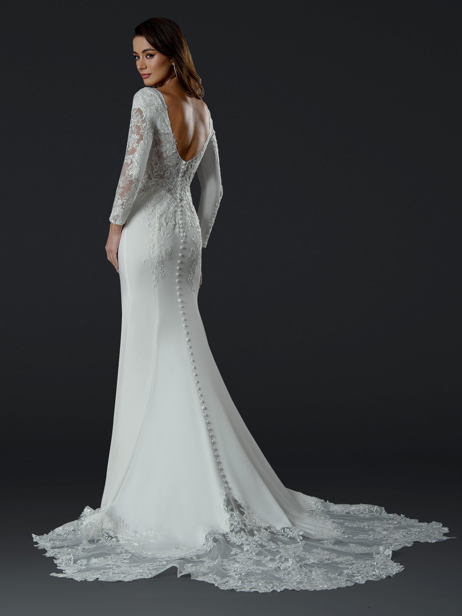 Wedding Dresses Fitted Long Wedding Simple Dress Off White