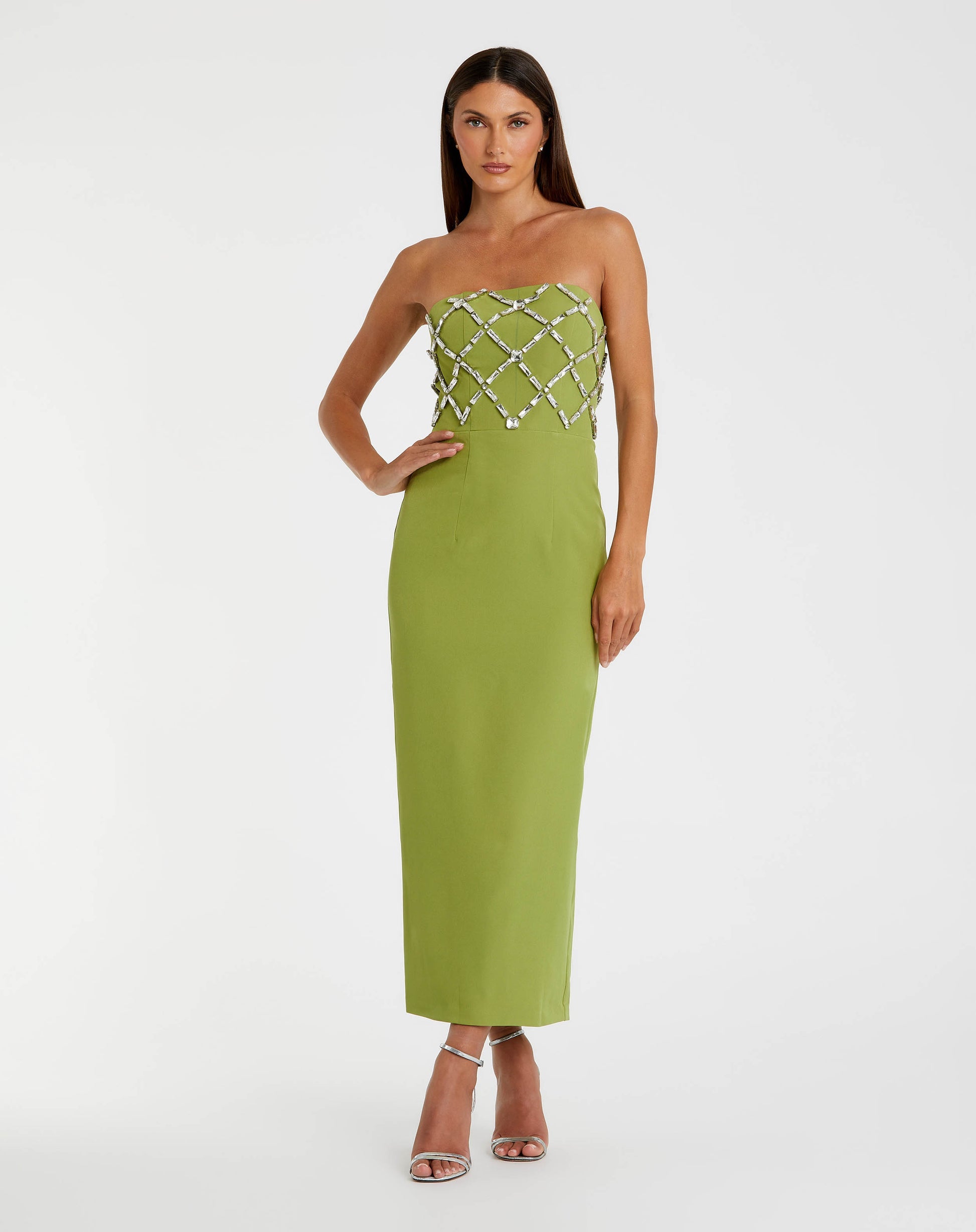 Cocktail Dresses Short Tea Length Fitted Cocktail Dress Mac Duggal 21064 Apple Green
