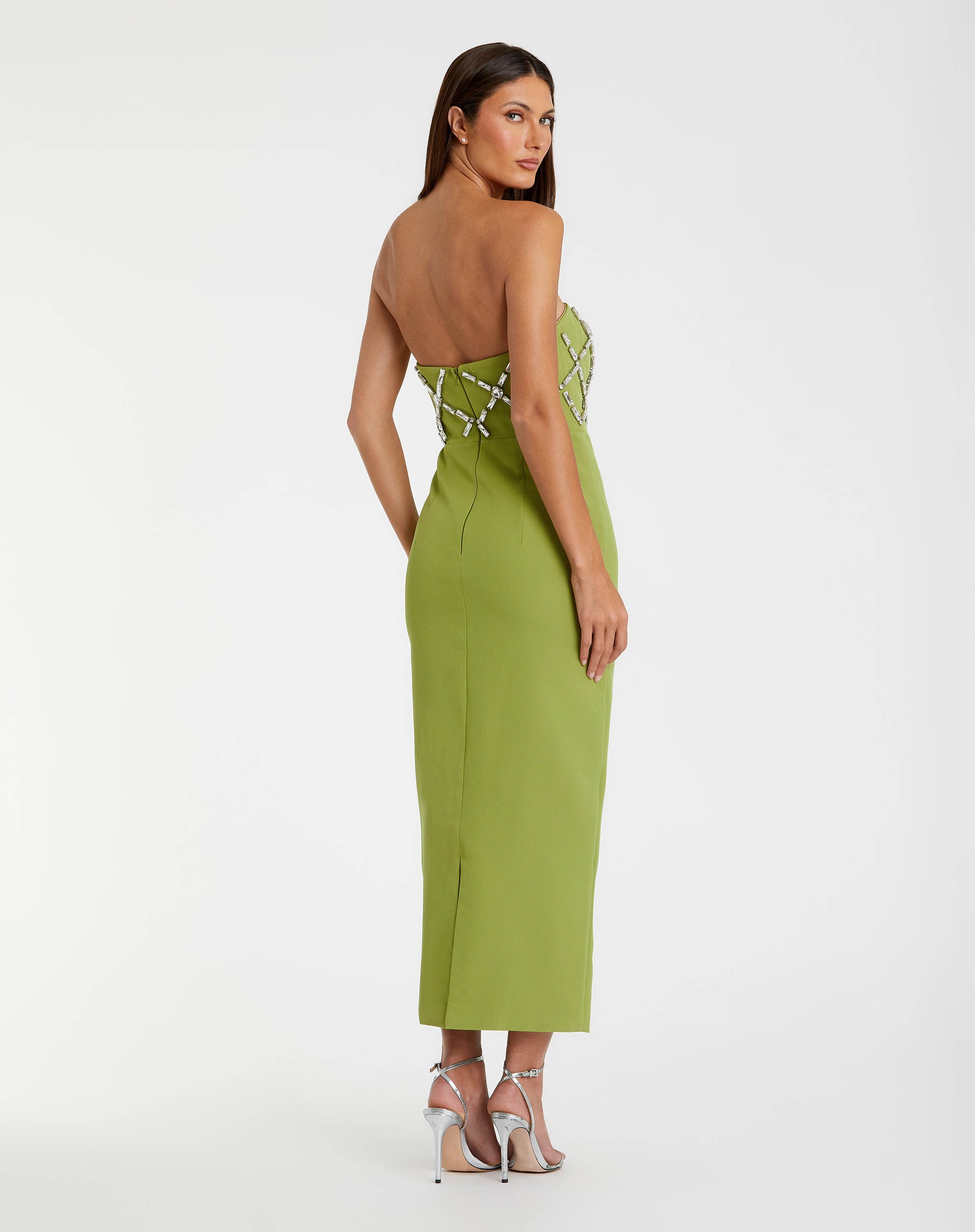 Cocktail Dresses Short Tea Length Fitted Cocktail Dress Mac Duggal 21064 Apple Green