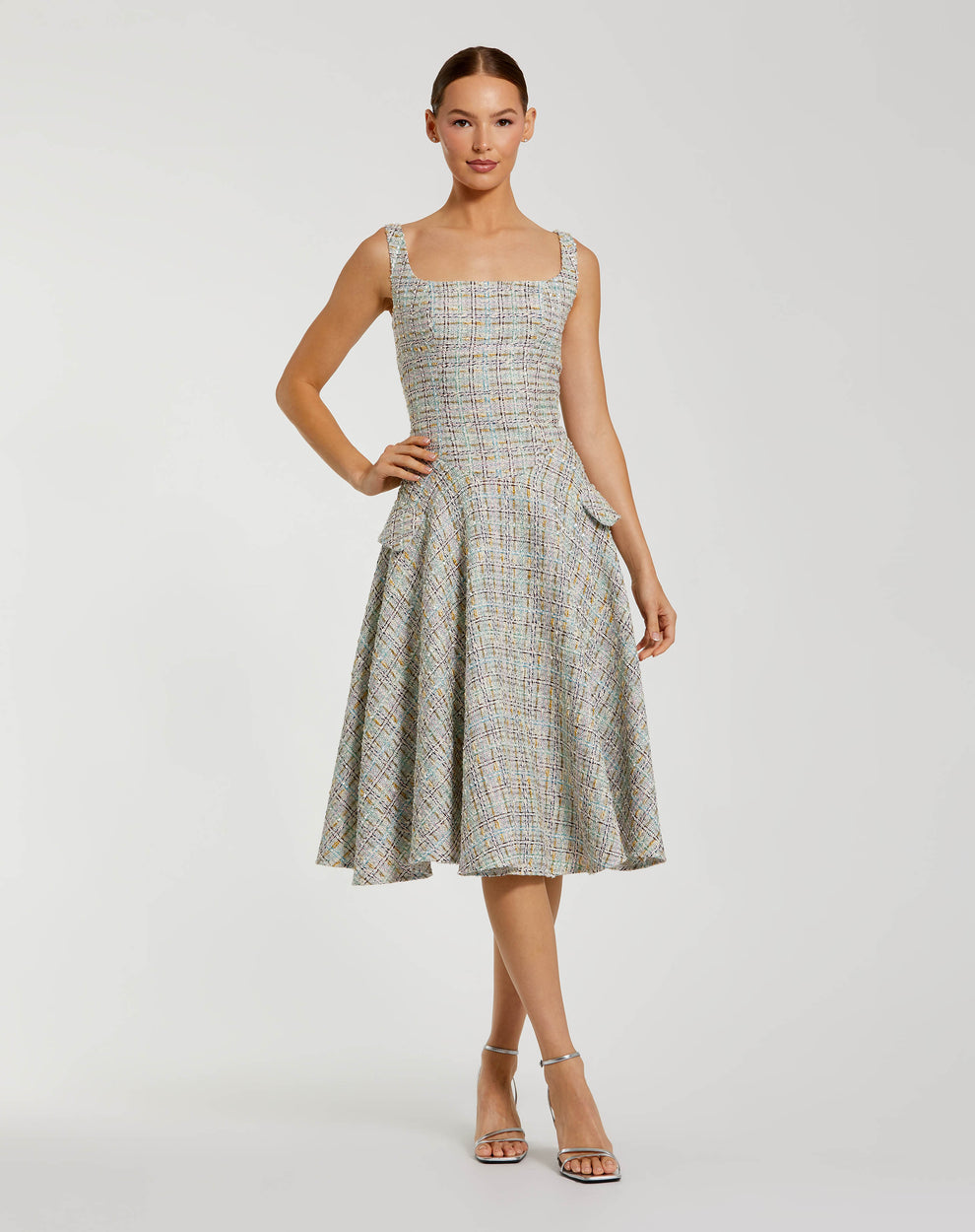 Cocktail Dresses Short A Line Midi Cocktail Dress Mac Duggal 21066 Pastel Multi