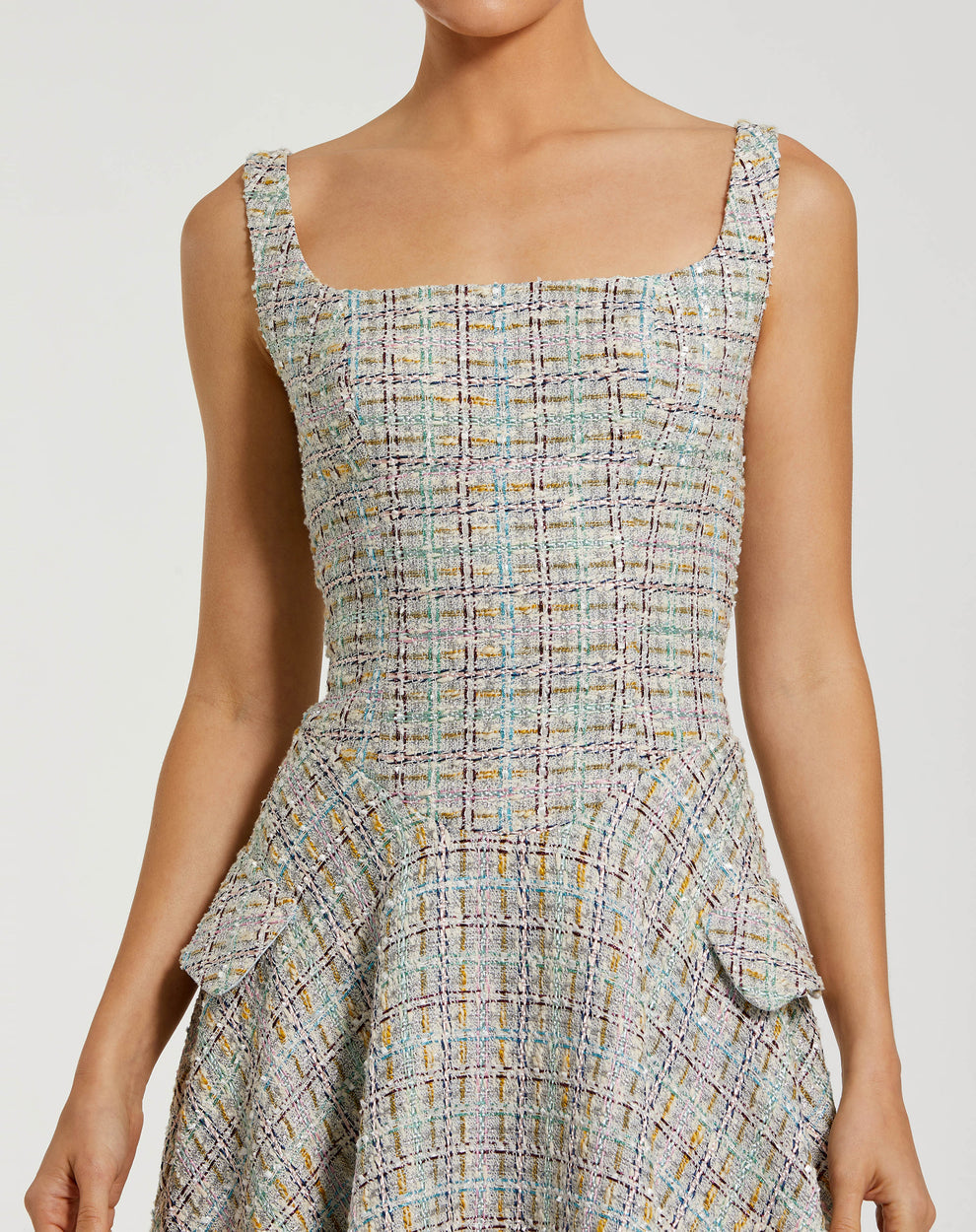 Cocktail Dresses Short A Line Midi Cocktail Dress Mac Duggal 21066 Pastel Multi