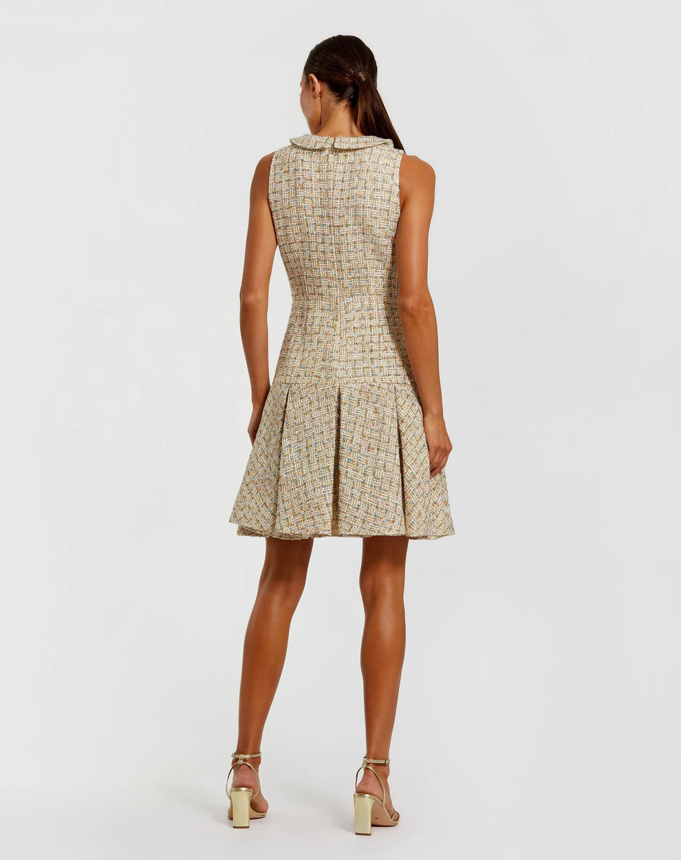 Cocktail Dresses Pleated Mini Short Cocktail Dress Mac Duggal 21068 Gold Multi