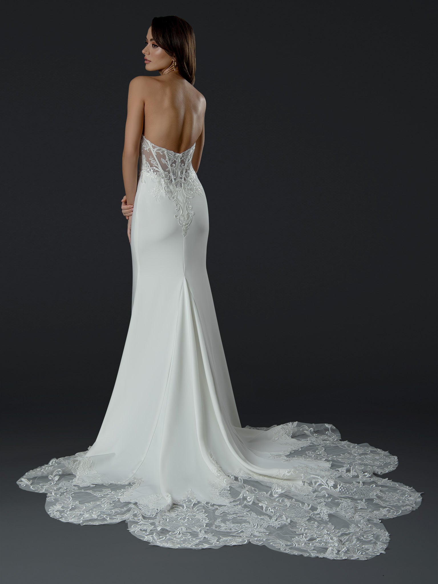Stella Couture 24551 Long Bridal Wedding Lace Dress