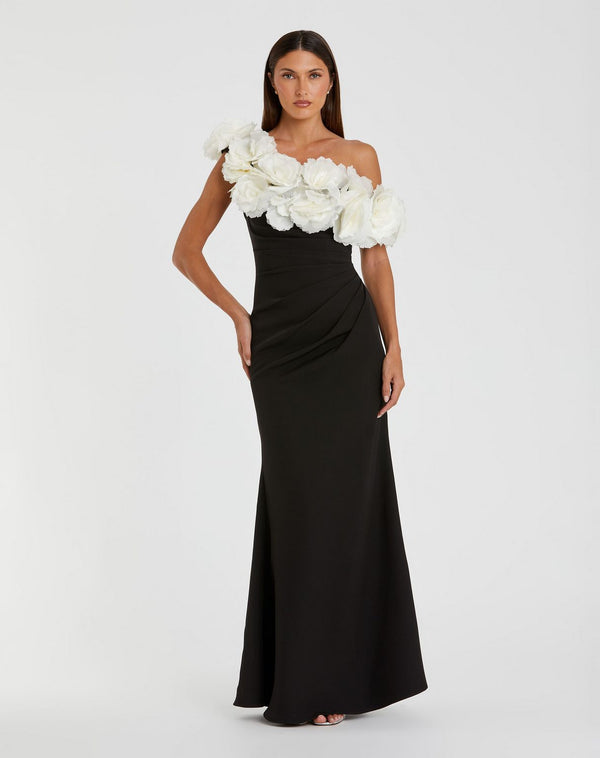 Long 3D Flower Dress Mermaid Fit Mac Duggal 21079