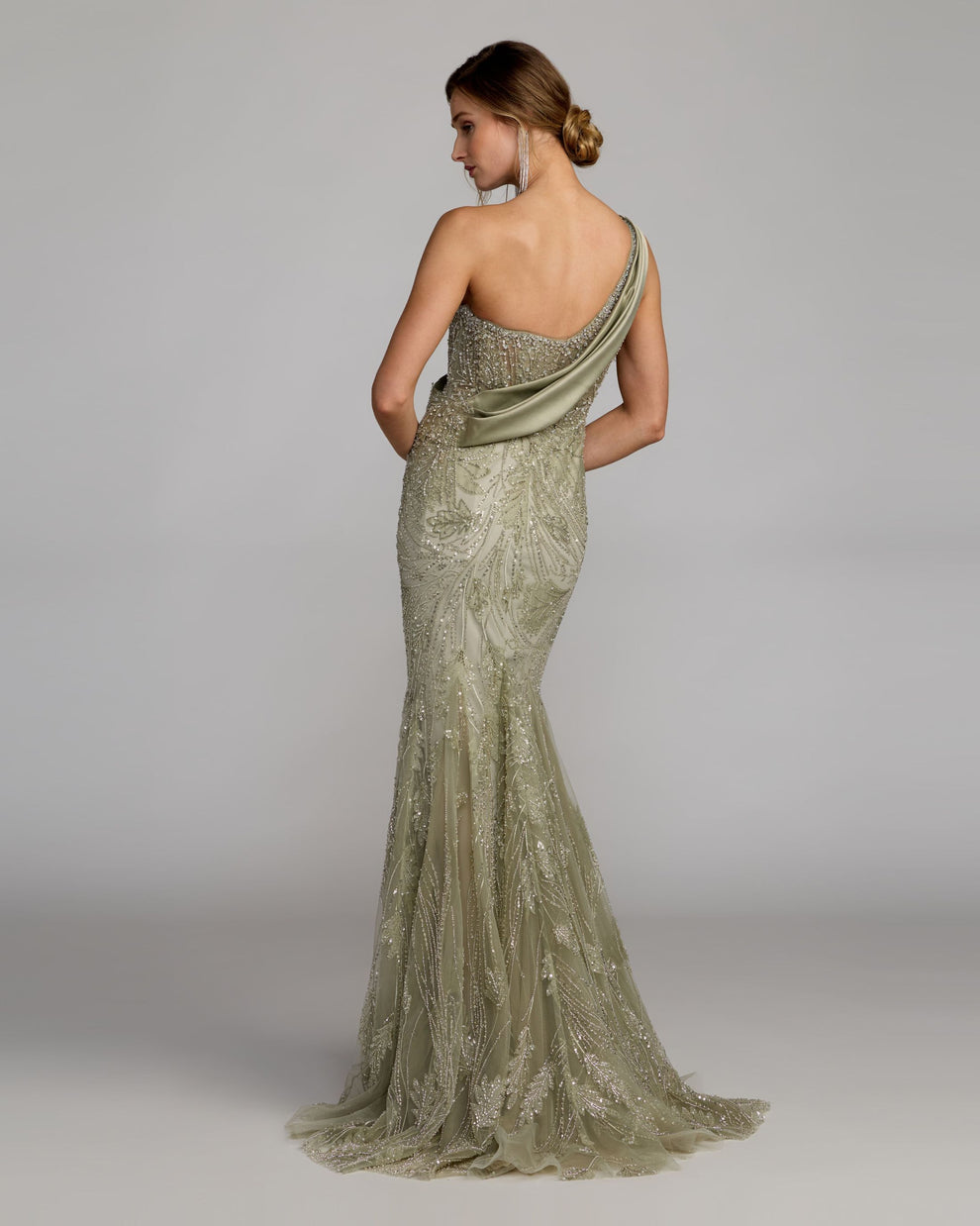 One-Shoulder Floor-Length Sequin Formal Mermaid Mac Duggal 21089