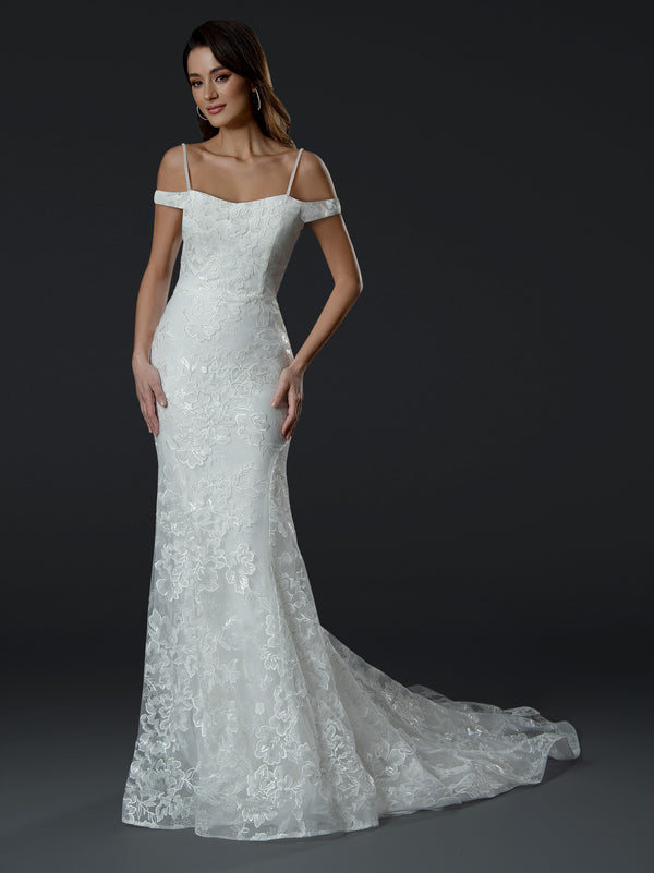 Long Bridal Wedding Fitted Dress