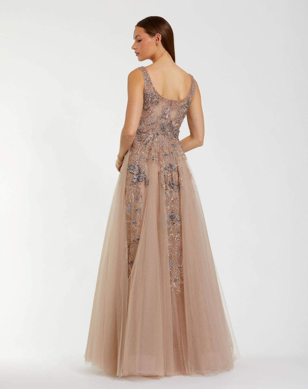 Scoop Floor-Length Tulle Occasion A-Line Mac Duggal 21099