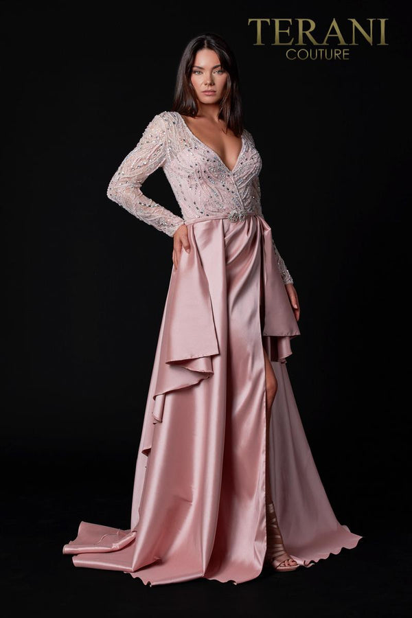Terani Couture 2111M5273 Long Sleeve Formal Dress