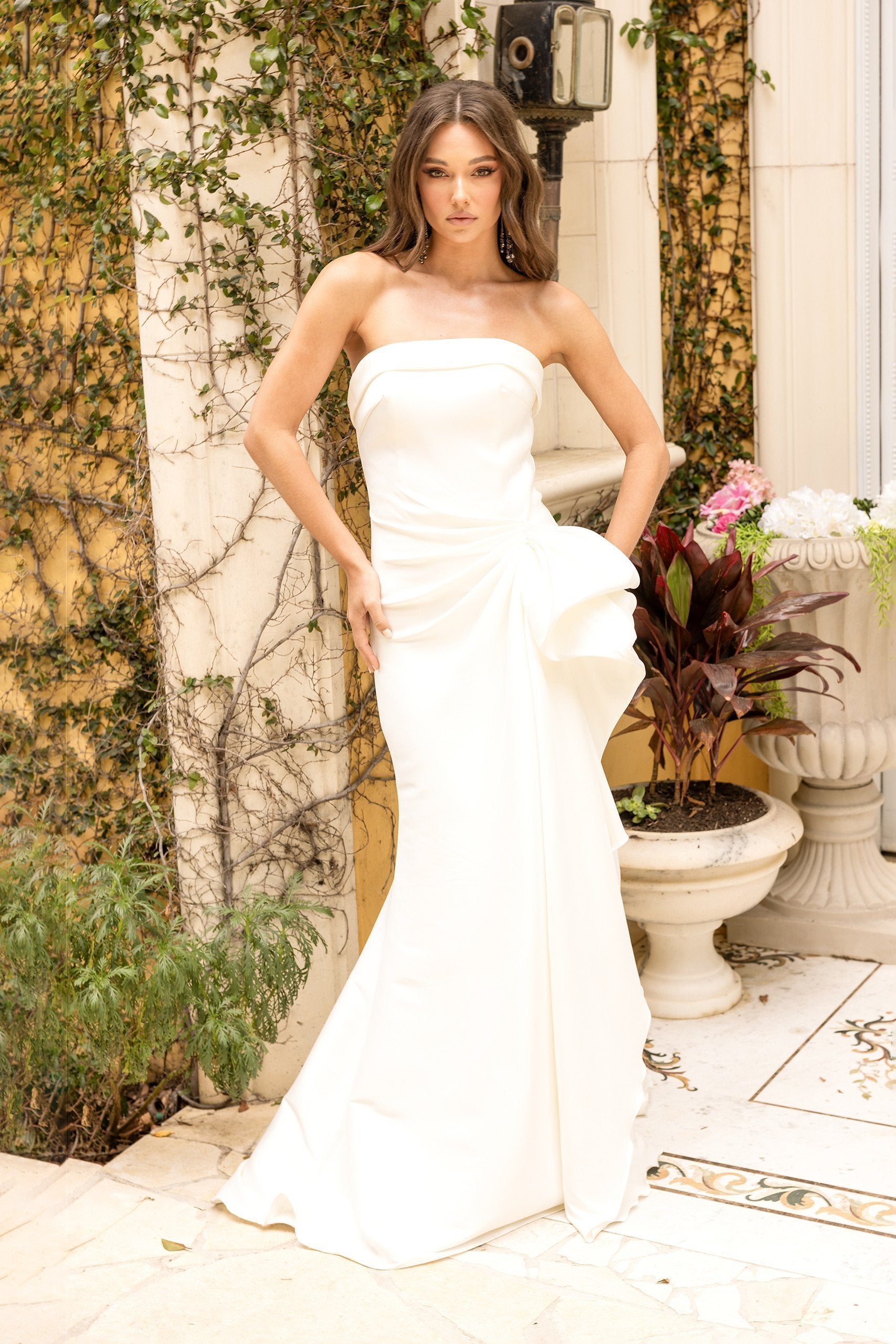 Terani Couture Prom Long Strapless Dress 2111P4019 - The Dress Outlet Ivory