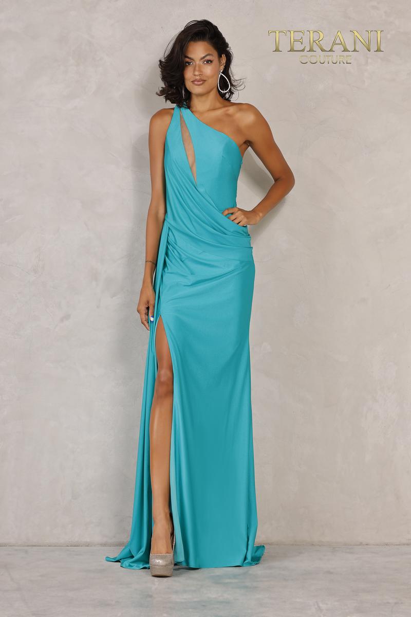Terani Couture One Shoulder Long Dress 2111P4031 - The Dress Outlet
