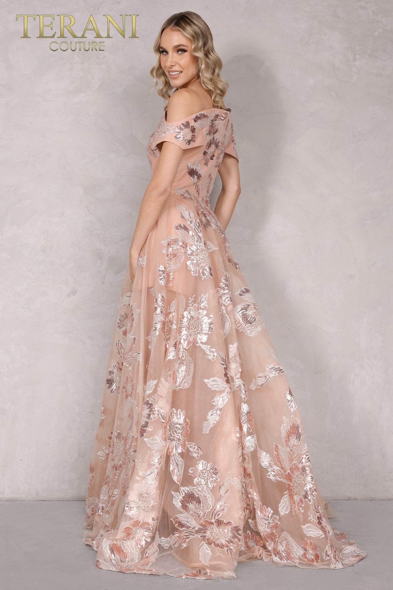 Terani Couture 2111P4104 Formal Long Ball Gown Floral Prom Dress