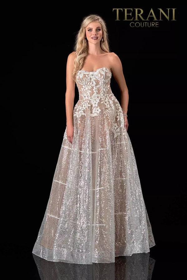 Terani Couture 2111P4105 Prom Strapless Long Gown