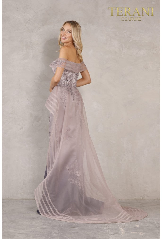 Terani Couture 2111E4746 Long Fitted Formal Sequin Peplum Evening Dress