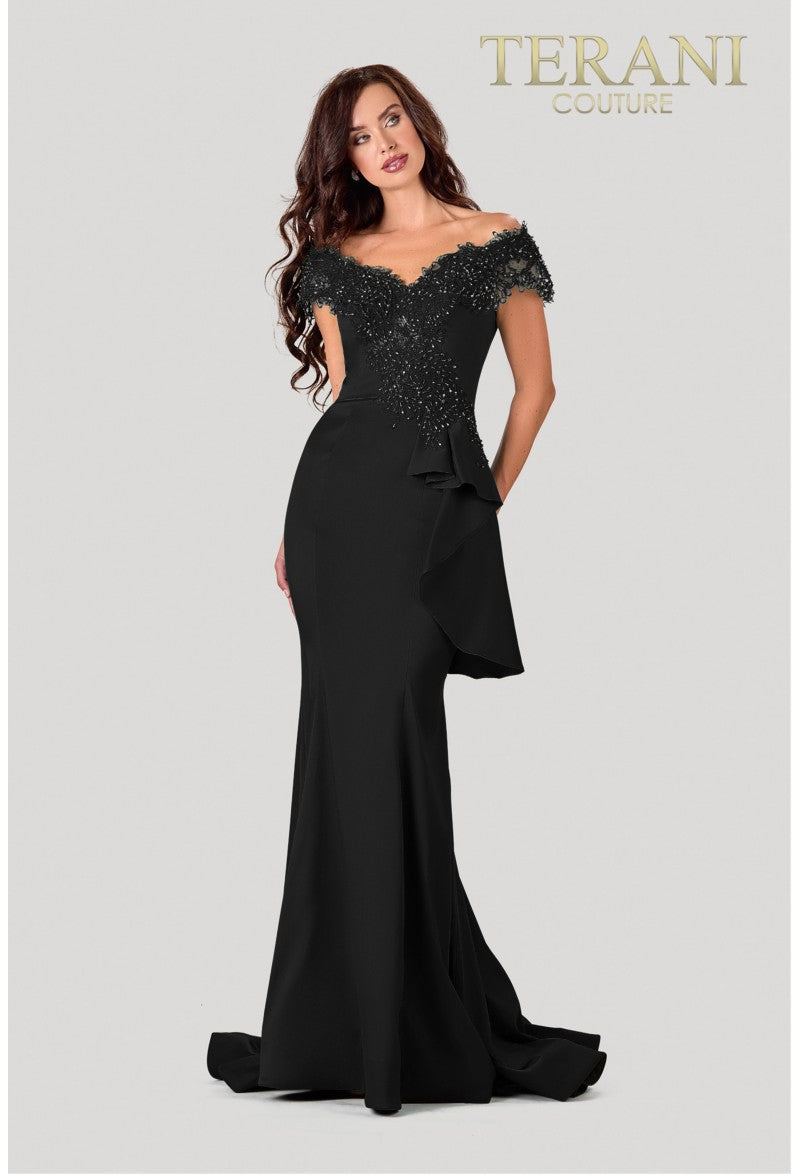 Terani Couture 2111M5255 Black 14 Sale