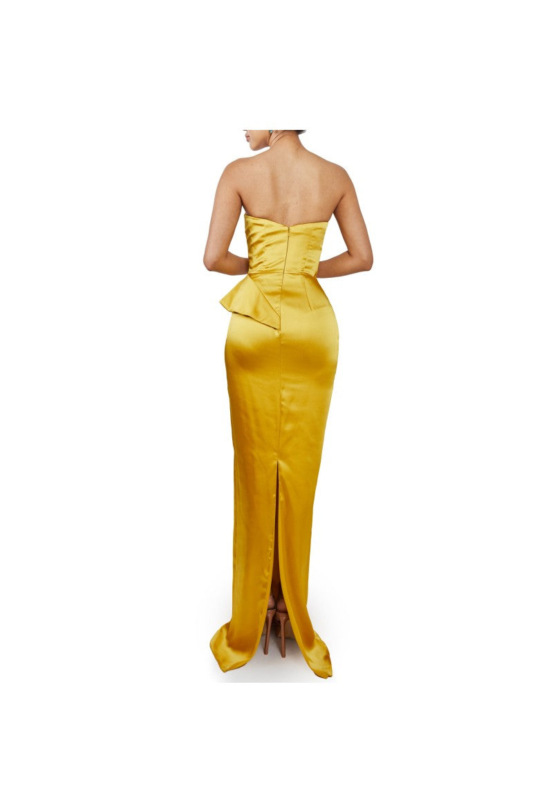 Terani Couture Strapless Long Prom Dress 2111P4066 - The Dress Outlet Yellow