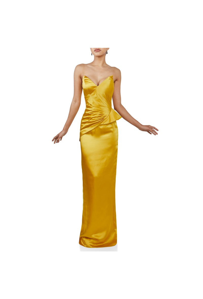 Terani Couture Strapless Long Prom Dress 2111P4066 - The Dress Outlet Yellow