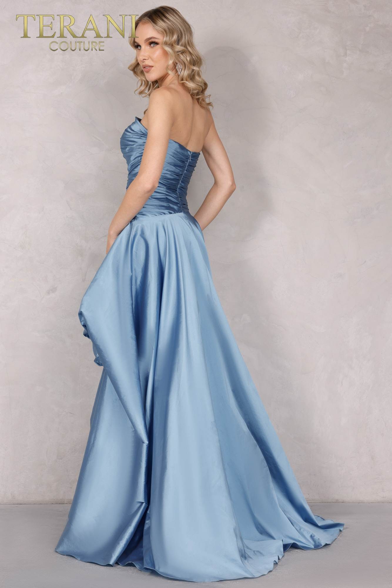 Terani Couture 2111P4270 High Low Long Formal Ruffled Prom Dress