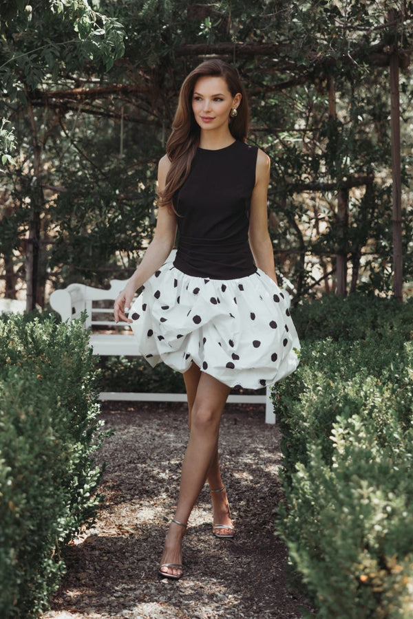 Short Polk Dot Dress Cocktail Mini Mac Duggal 21150