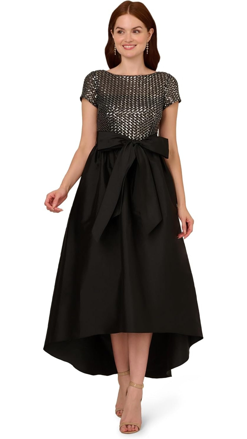 Adrianna Papell Plus Size Sequin High-Low Dress 211534