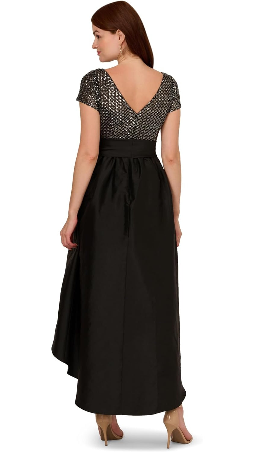 Adrianna Papell Plus Size Sequin High-Low Dress 211534