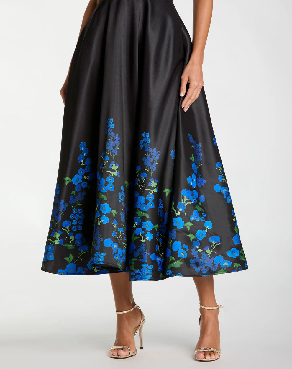 Halter Tea-Length Satin Evening A-Line Mac Duggal 21154