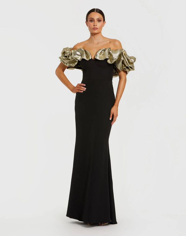 Ruffle Long Dress Formal Prom Mac Duggal 21157