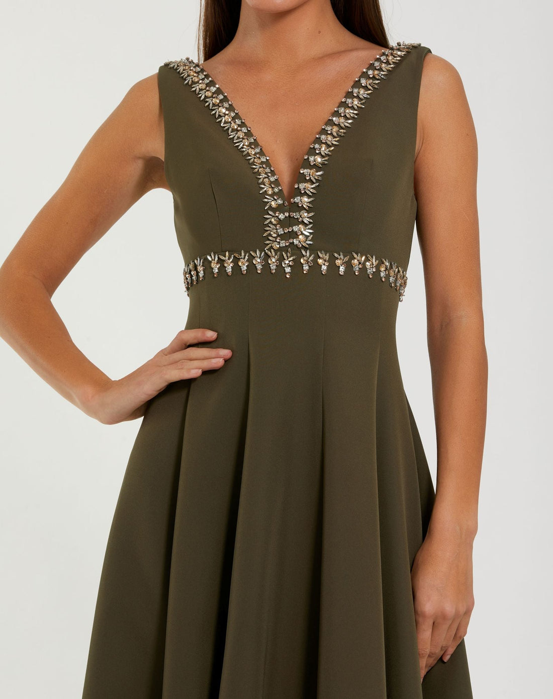 Cocktail Dresses A Line Short Midi Cocktail Dress Olive