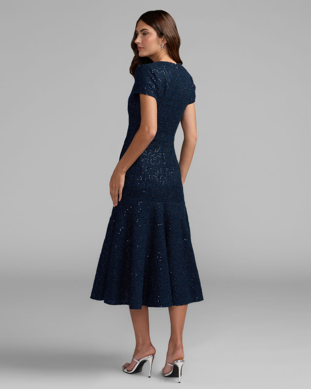 Crew High-Neck Midi Sequin Cocktail Fit & Flare Mac Duggal 21167