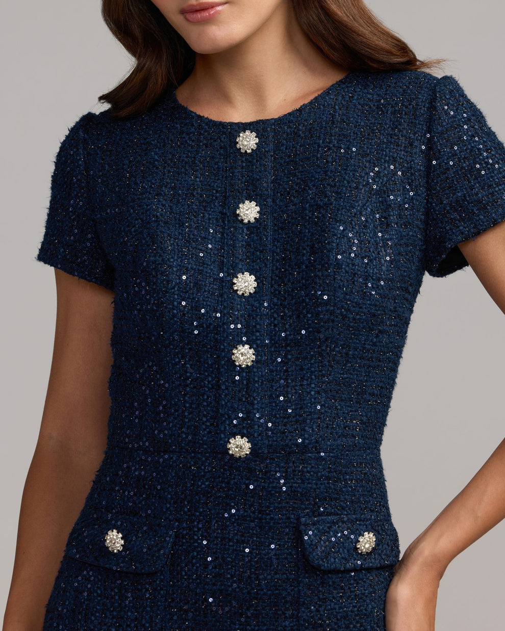 Crew High-Neck Midi Sequin Cocktail Fit & Flare Mac Duggal 21167