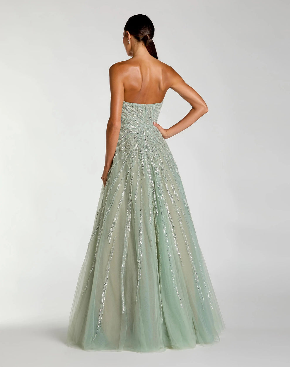 Prom Dresses Sequin Long Formal Ball Gown Prom Dress Mac Duggal 21179 Seafoam