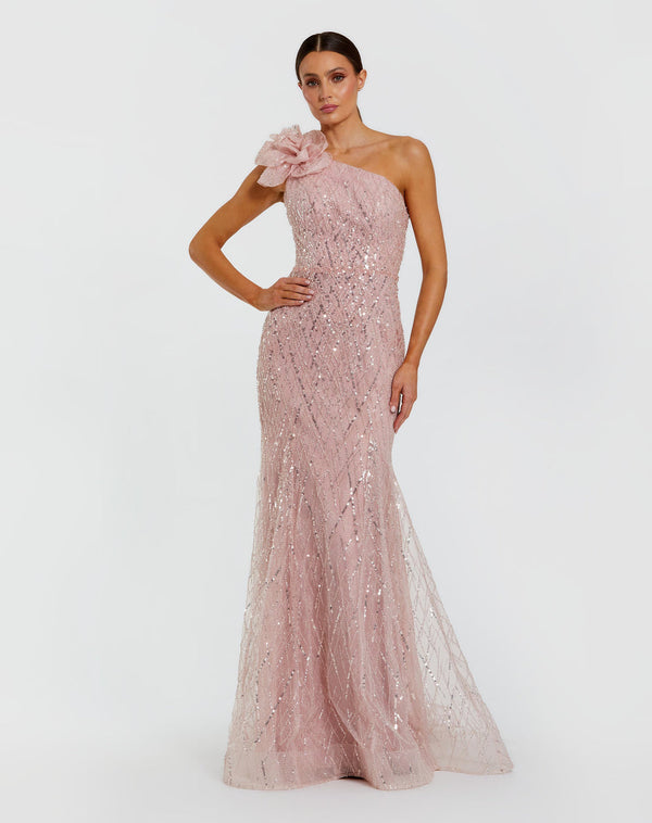3D Floral Long Formal Mermaid Prom Dress Mac Duggal 21199