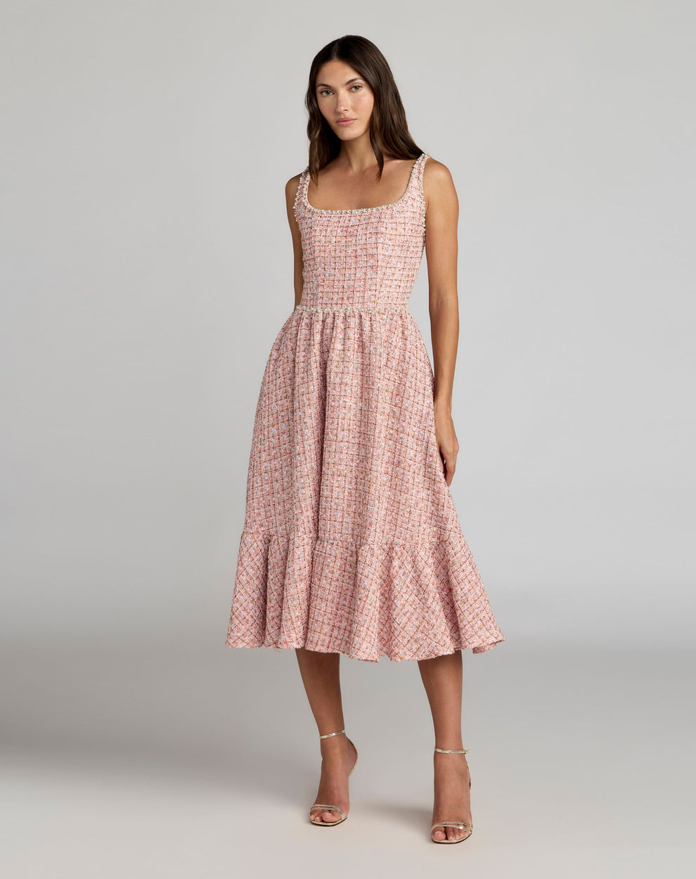 Cocktail Dresses A Line Short Midi Cocktail Dress Mac Duggal 21207 Pink Multi