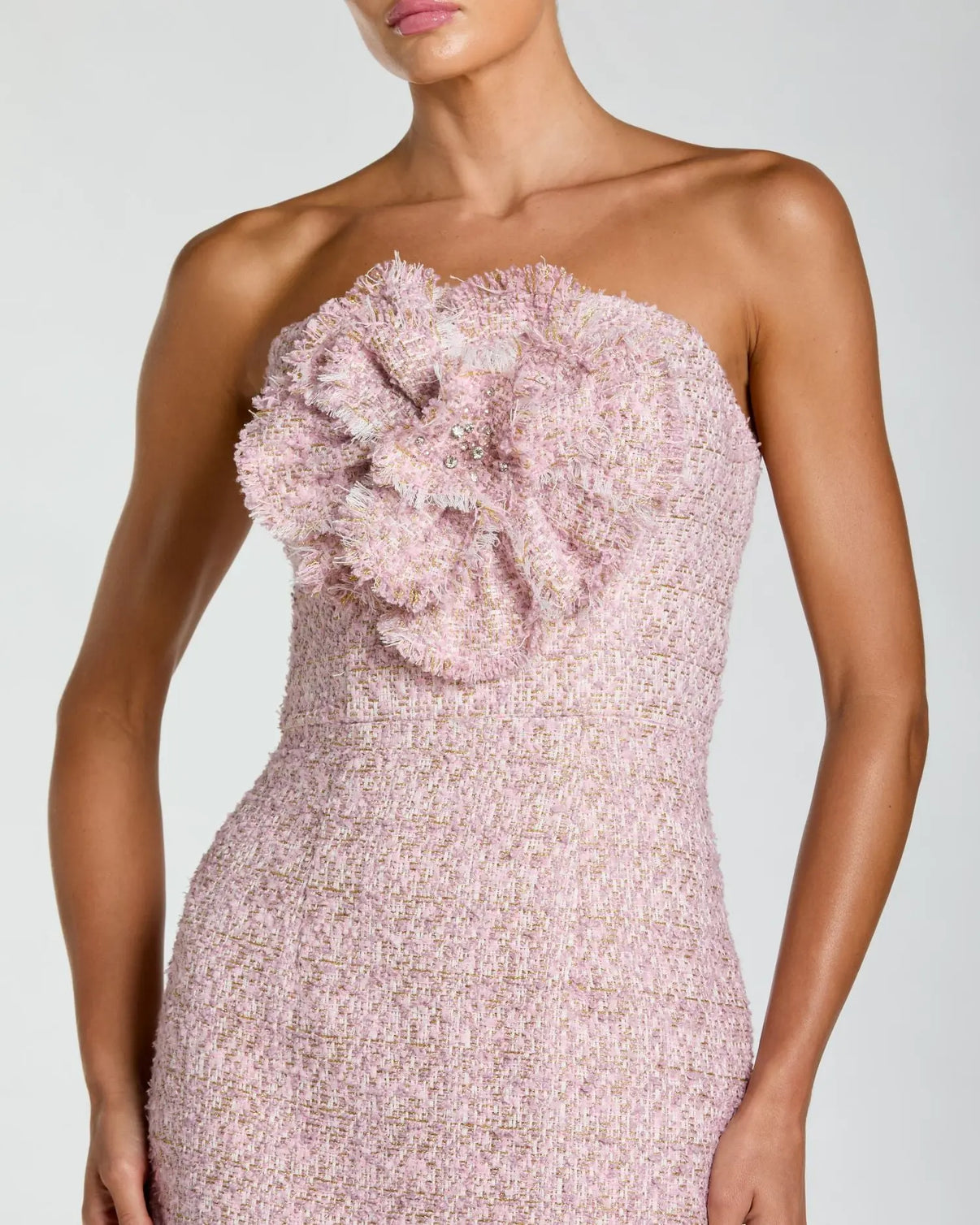 Strapless Midi Sequin Cocktail Dress by Mac Duggal 21220 in Lilac