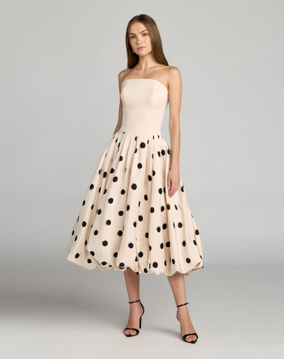 Cocktail Dresses Short Print A Line Midi Cocktail Dress Mac Duggal 21234 Ecru Multi
