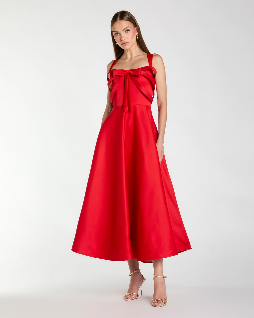 Cocktail Dresses A Line Short Tea Length Cocktail Dress Mac Duggal 21247 Red