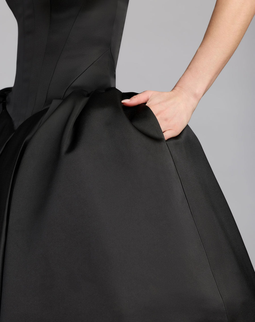 Strapless Curved Neck Floor-Length Satin Formal Ball Gown Mac Duggal 21259