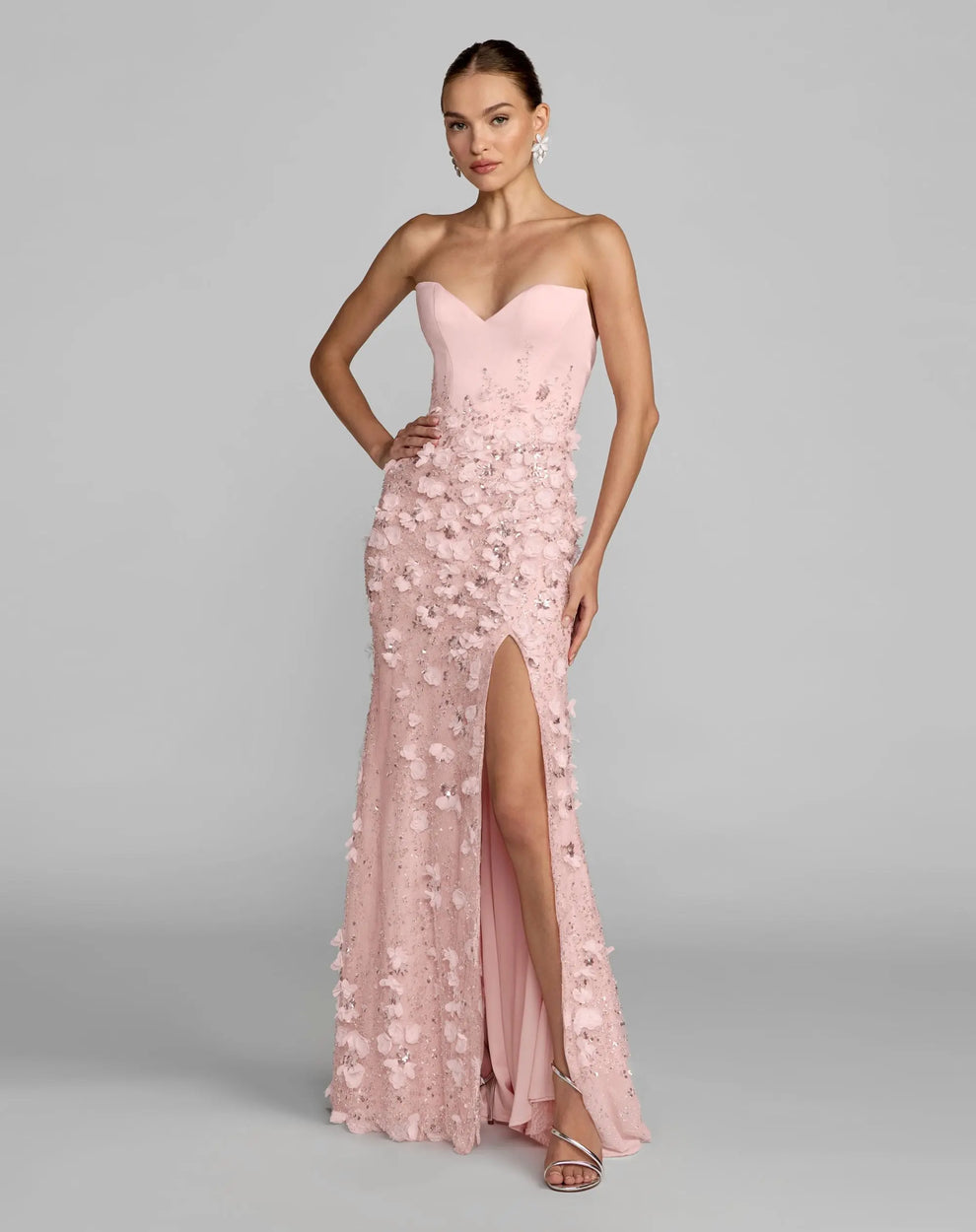 Sweetheart Long Embellished Prom Dress by Mac Duggal 21261 in Blush