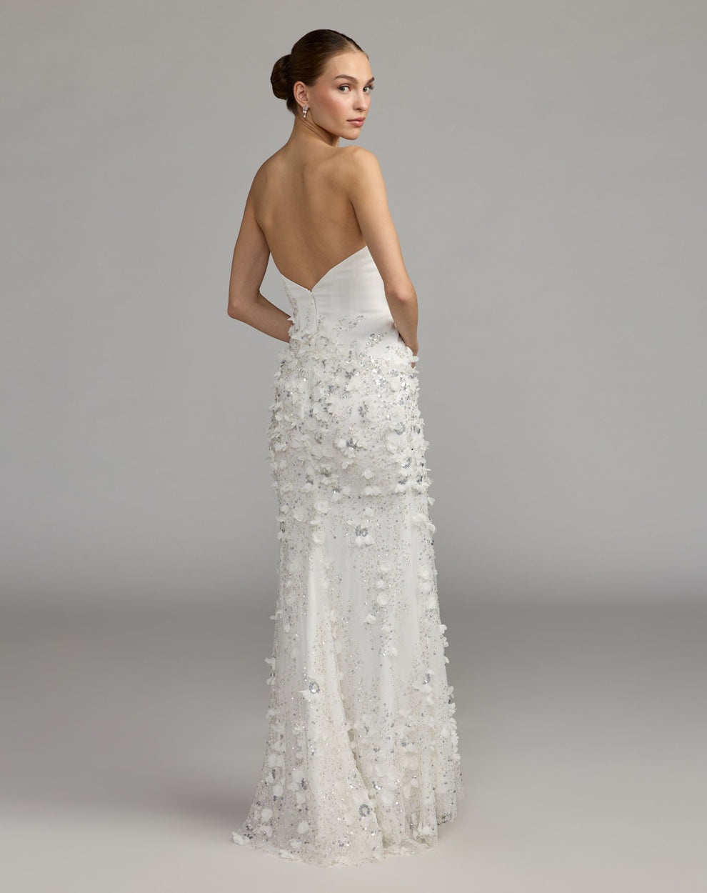 Strapless Curved Neck Floor-Length Lace Occasion Mermaid Mac Duggal 21261